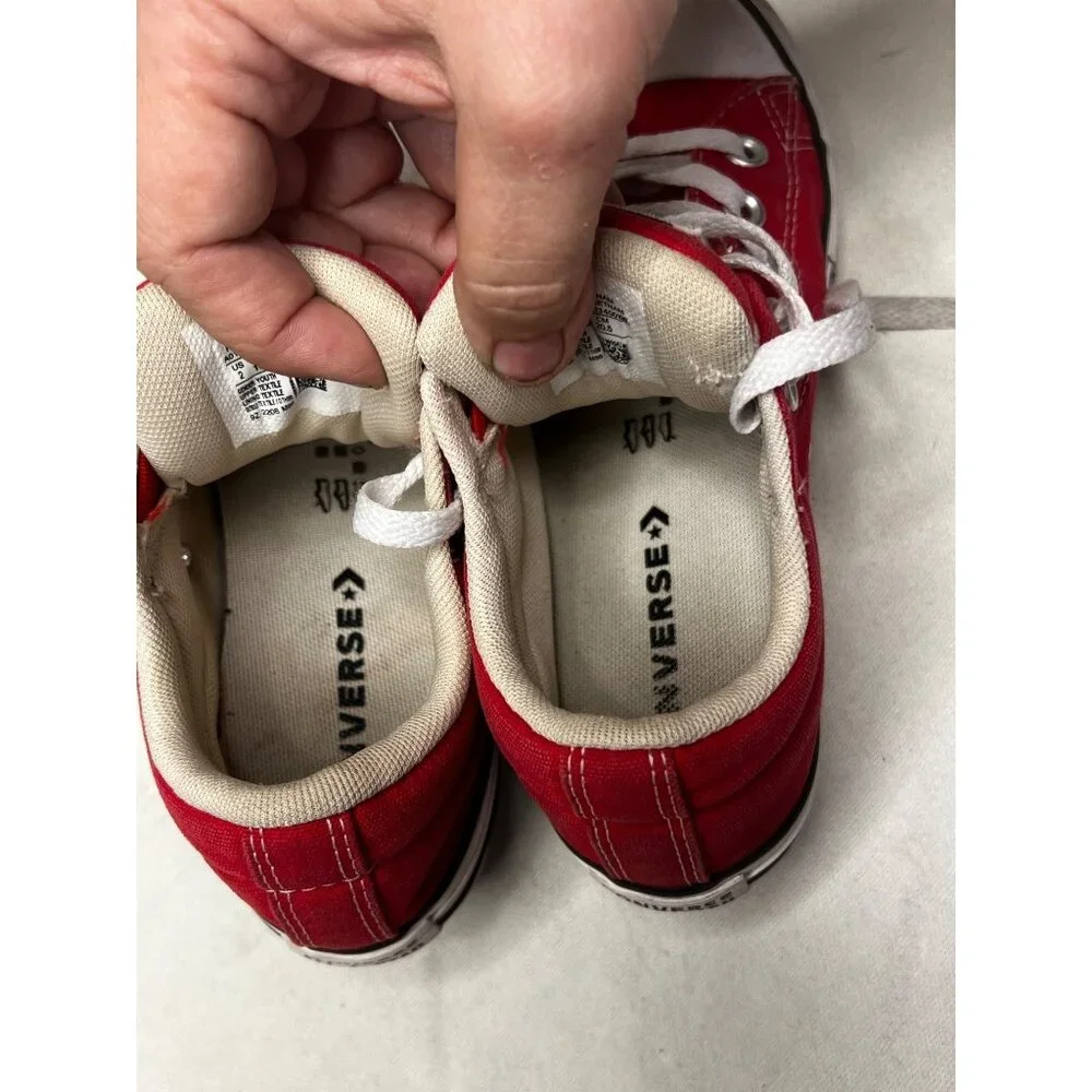 Converse CTAS Street Slip-On Youth Size 2 A01700F Red Casual Shoes School